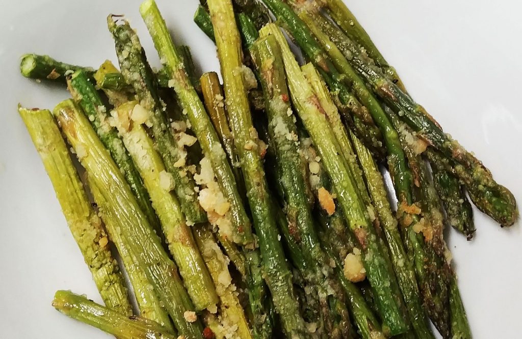 roasted asparagus with parmesan