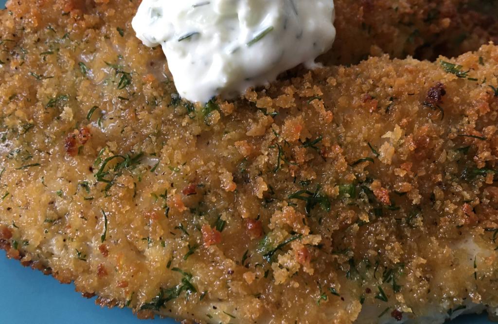 pan-fried panko-crusted tilapia