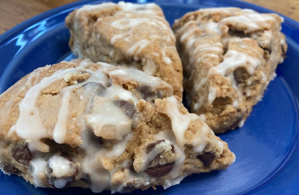mini chocolate chai whole wheat scones